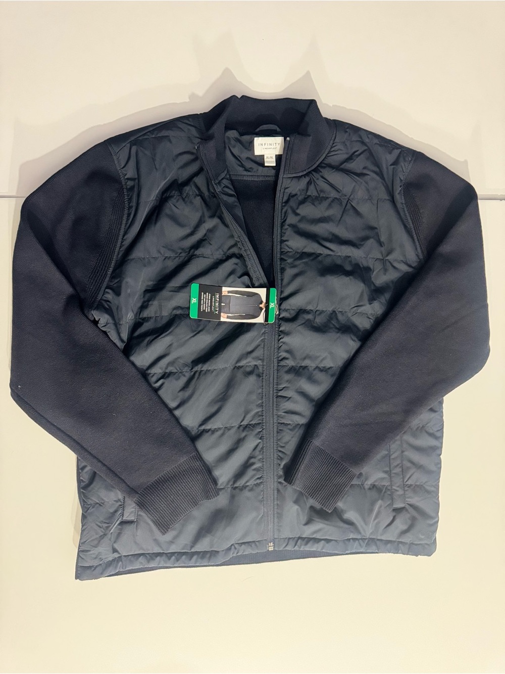 NFINITY Men's Quilted Bomber Jacket - Black